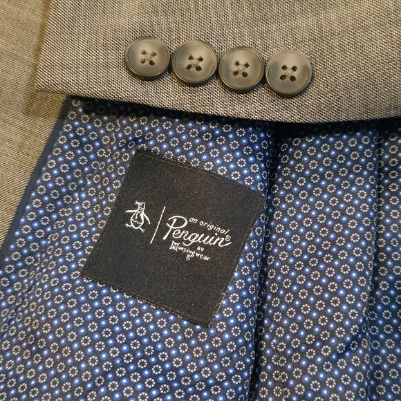 Penguin an Original Gray Wool Blend Dual Vent Sport Jacket Blazer 40R - Picture 2 of 11